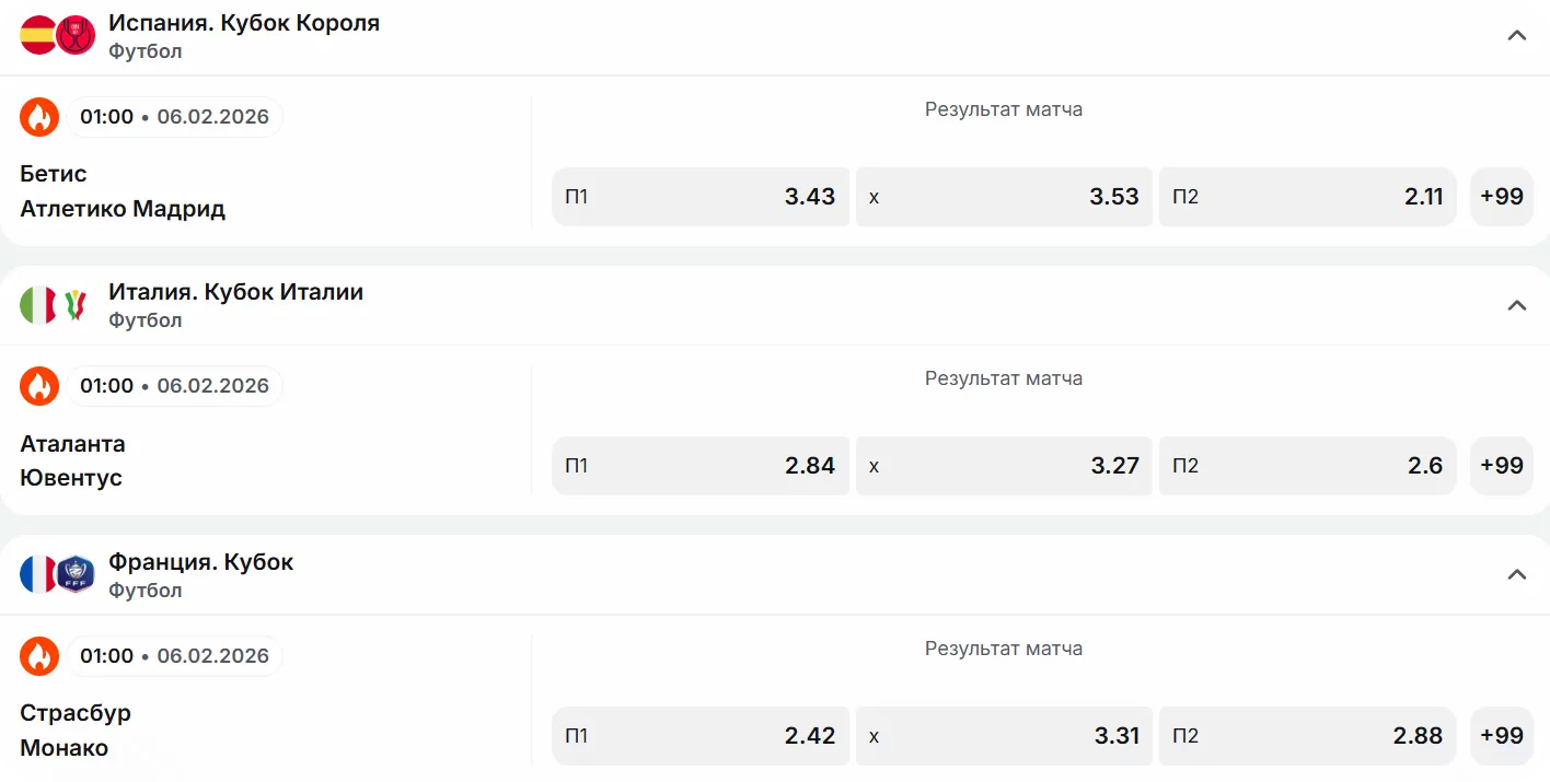 Прематч линия 1Win на футбол с коэффициентами и вариантами ставок